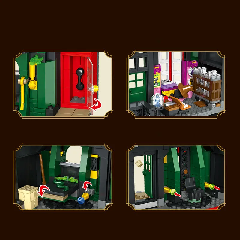 Creative Movie Architecture Magic ALLEY Building Block Construction Brick Figures Educational Toys Collection For Kids Gifts