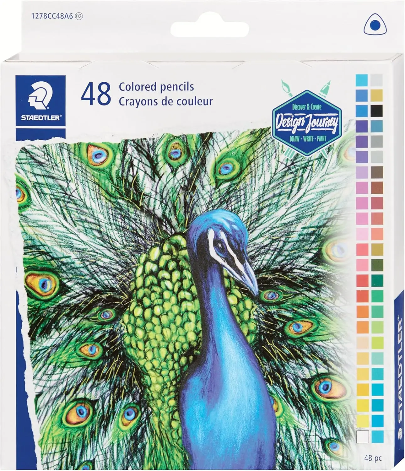 

Набор из 48 треугольных цветных карандашей для рисования, творчества и школьного использования