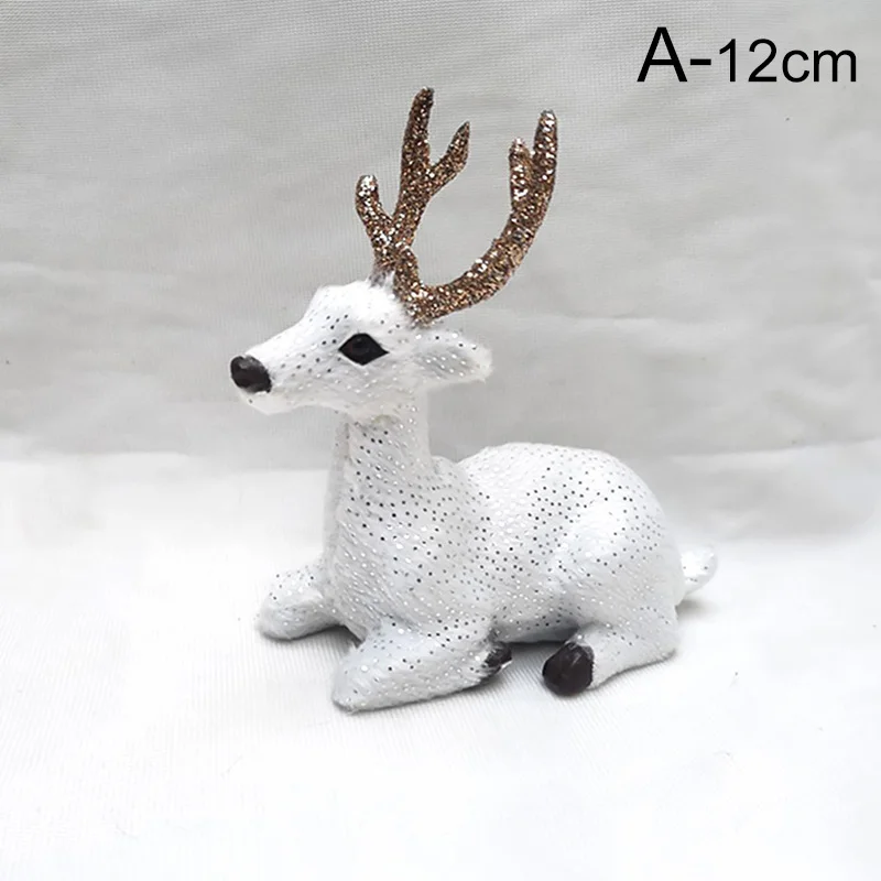 Artificial Christmas Sika Deer Elk Fairy Animal Statue Home Simulation Shop Display Cabinet Ornaments Tale Garden Props