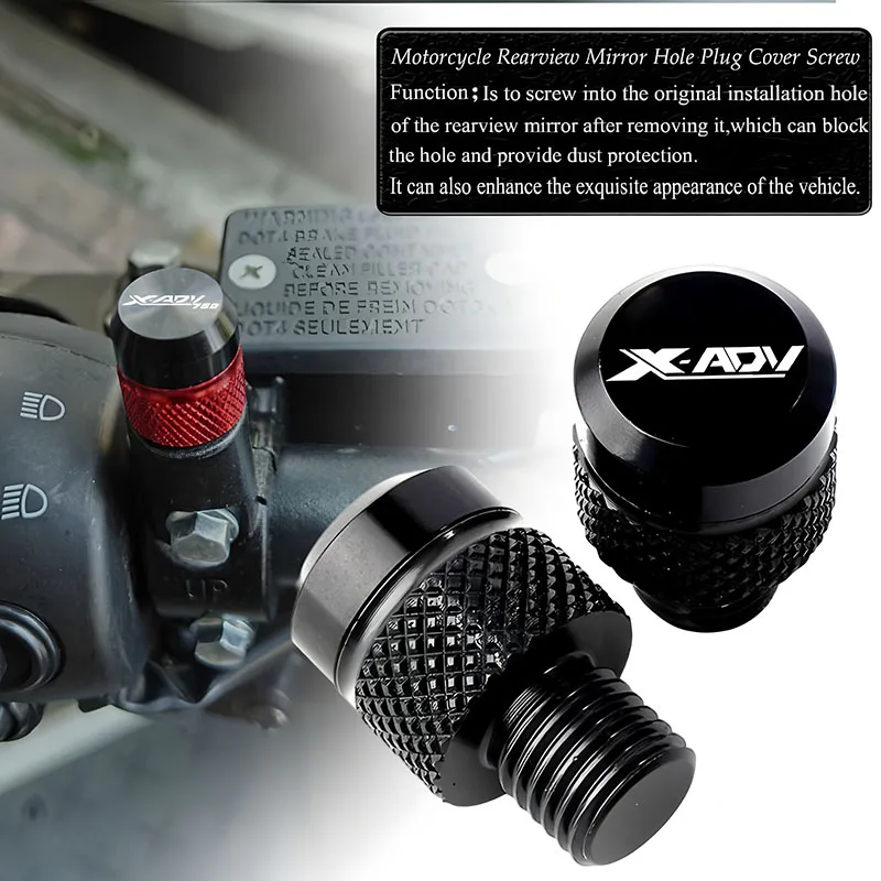 صالح لل XADV X-ADV 750 X ADV 300 750 1000 X-ADV750 X-ADV350 2024 دراجة نارية المرايا ثقب التوصيل مسامير قبعات غطاء فتحة المرآة