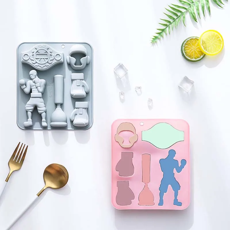 Boxing-Themed Silicone Molds for Fondant Chocolate and Resin - Non-Stick DIY Cake and Candy Molds