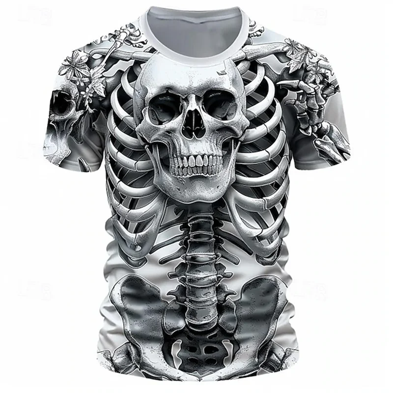 New Fashion Summer 3D Skull Men'swomen's T Shirt 3D Printing Short-sleeved Round Neck Men's Tops Vintage Oversize Top Tshirts