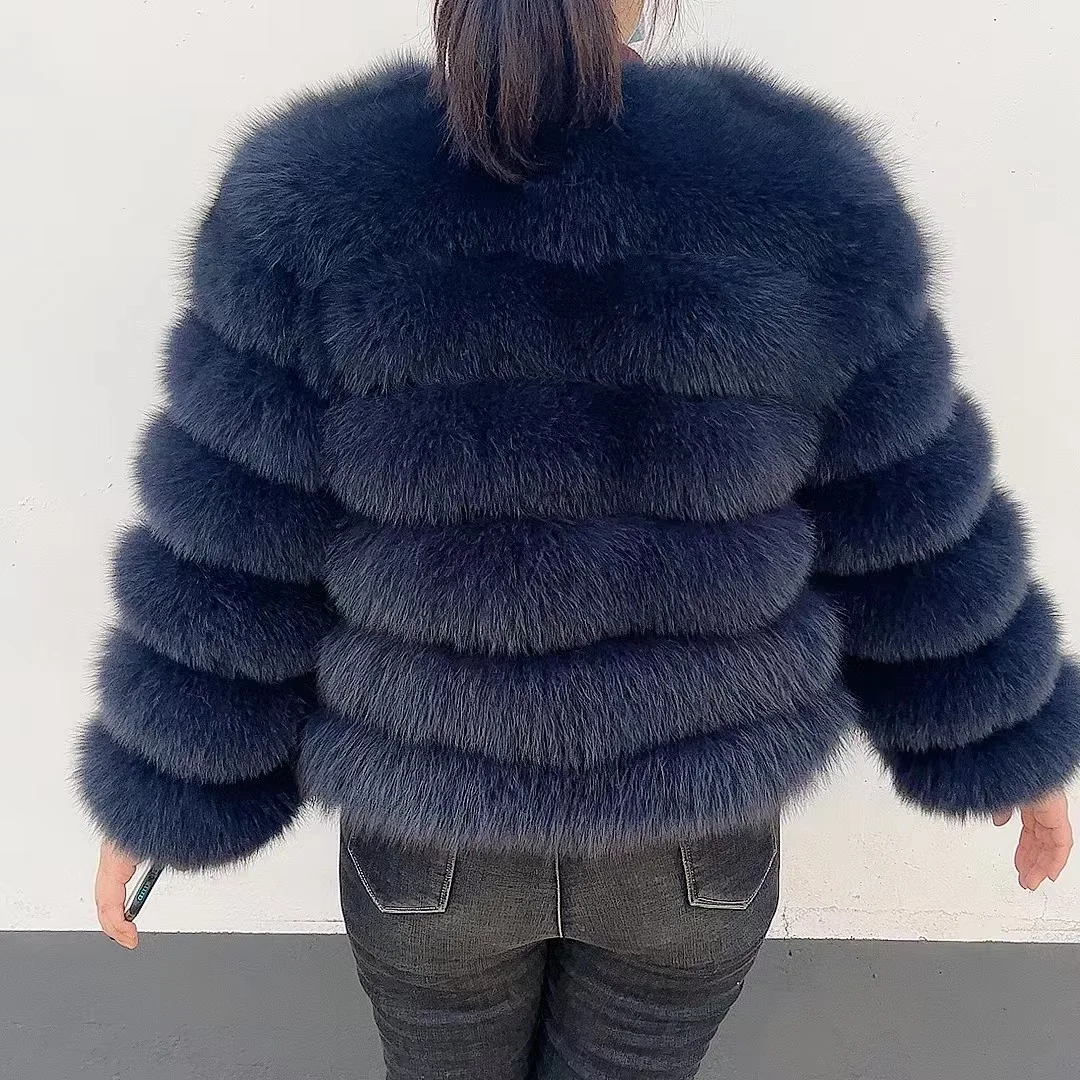 100% Natural Fur Jacket Real Fur Coat Winter Jacket Women Natural Fox Fur Luxury Fashion 50cm Short Jacket Wholesale Hot 2022