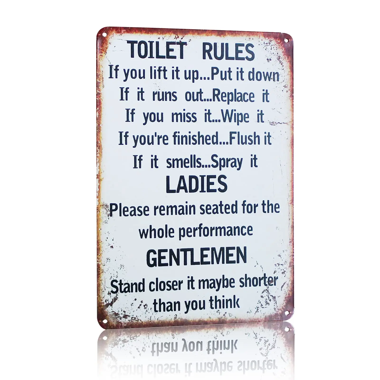 Toilet Rules Warning Metal Sign Bar Cafe Garage Wall Decor Retro Vintage 7.87 X 11.8 inch