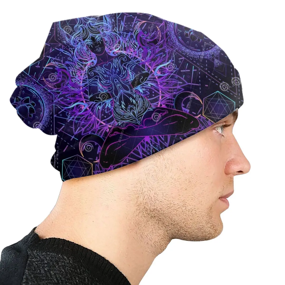 India Mandala Zen Buddha Skullies Beanies Caps Men Women Unisex Fashion Winter Warm Knitted Hat Adult Bonnet Hats