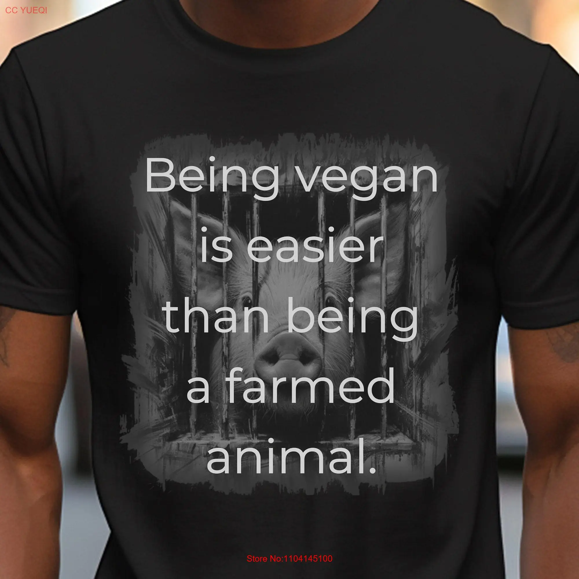 Vegan Activist T shirt Being is easier than a farmed animal Rights veganism unapologetic activism long or short sleeves