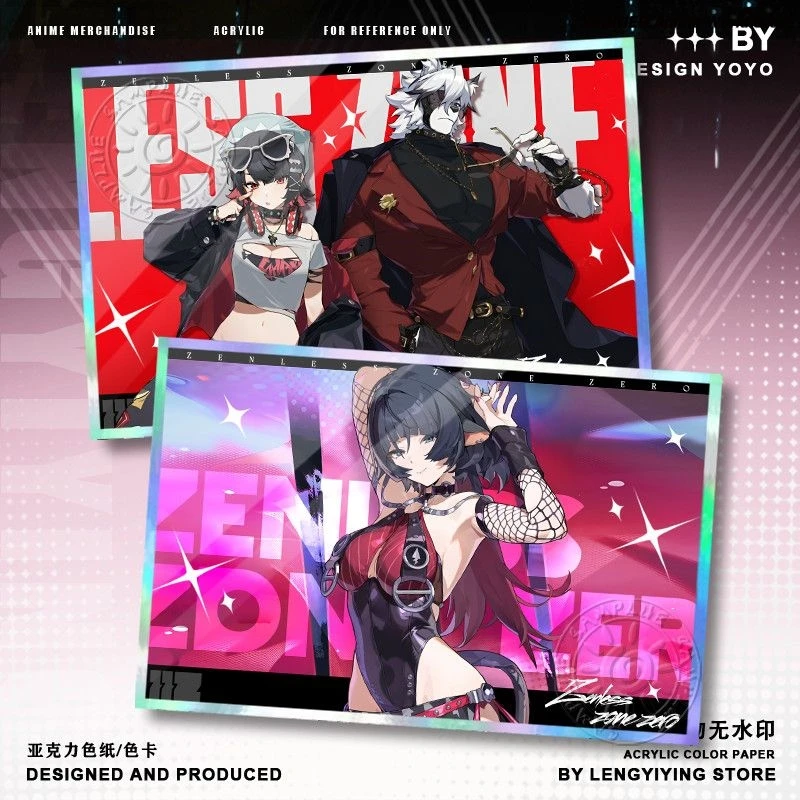 Game Zenless Zone Zero Wise Ye Shunguang Jane Doe Acrylic Shikishi Signature Card Decoration Cospaly Colored Paper Ornament view 3