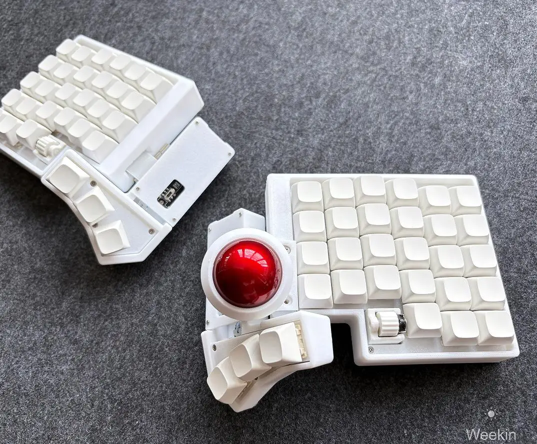 Weekin CCK-BALL Разделенная клавиатура с двумя ручками, регулируемая механическая клавиатура Zmk, комплект беспроводной Bluetooth-трекбол, ПК, геймер