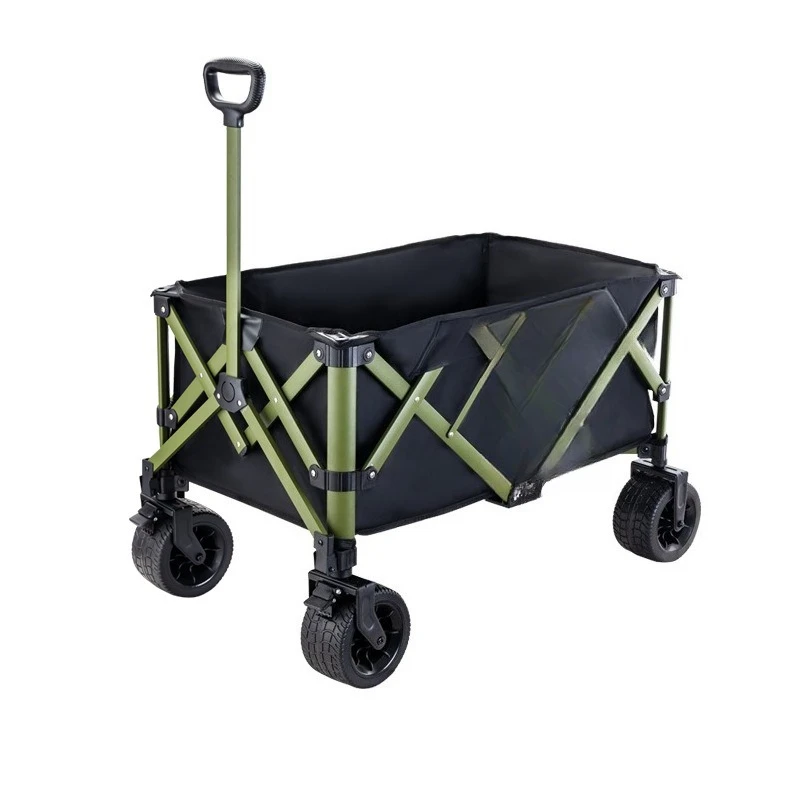 

Aluminum alloy camping trolley outdoor folding gathering trolley camp fishing trolley picnic truck