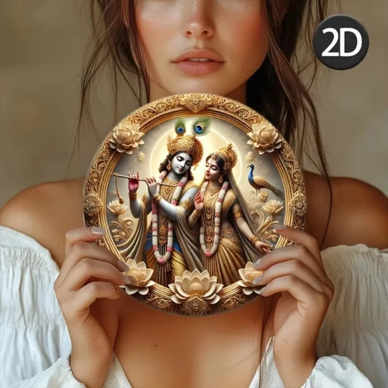 Vintage Indian Deity Metal Wall Art , Intricate Hindu Gods Design, Durable & Weather-Resistant, Ideal for Home,Office, Garden,2D