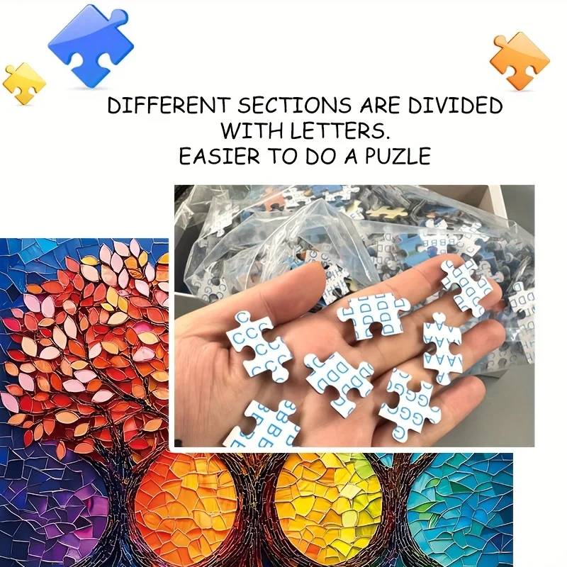 70X50CM 1000 pièces Puzzle adulte 1000 pièces 1.8mm d'épaisseur adulte défi Puzzle couleur Puzzle 1000 pièces cadeau parfait