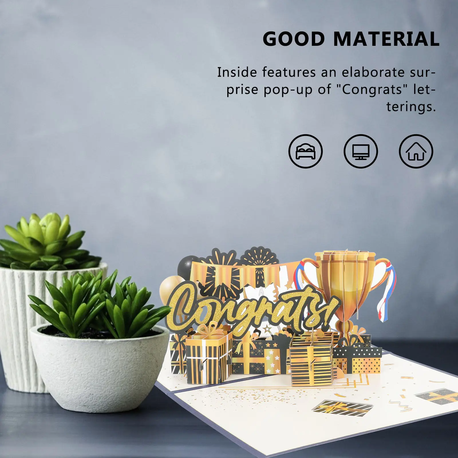 

3D Graduation Popup Card Elegant Lightweight Portable 3D Greeting Cards with Blank Space for Personal Message Festival Gift