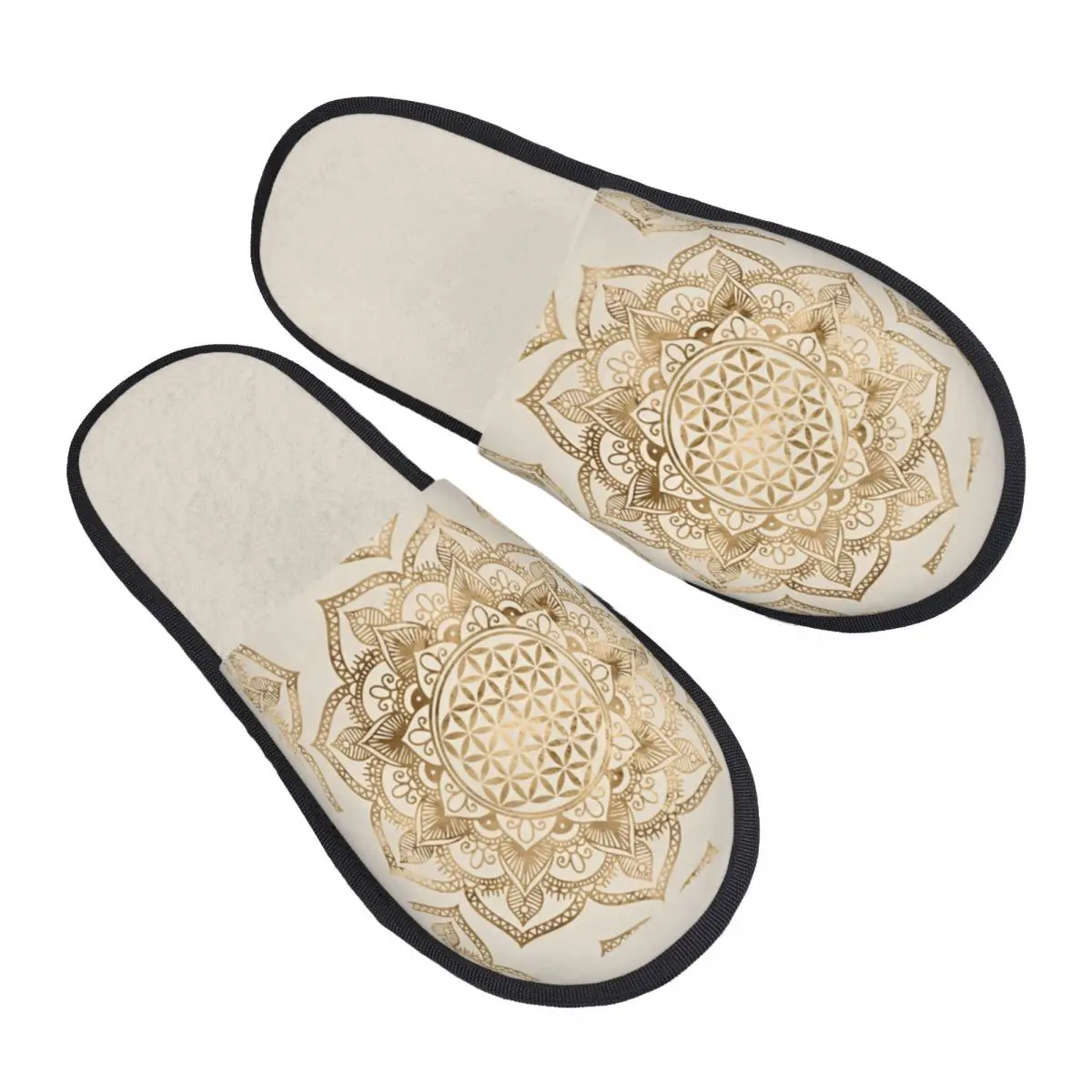 

Женские тапочки из пены с эффектом памяти Мандала, цветок жизни в лотосе, мягкие, теплые, сакральная геометрия Домашние тапочки