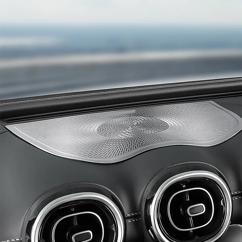 Dashboard Speaker Cover Grille Stainless Steel Decoration Trim For Mercedes Benz GLC X254 2023 Interior Car Accessories Sticker