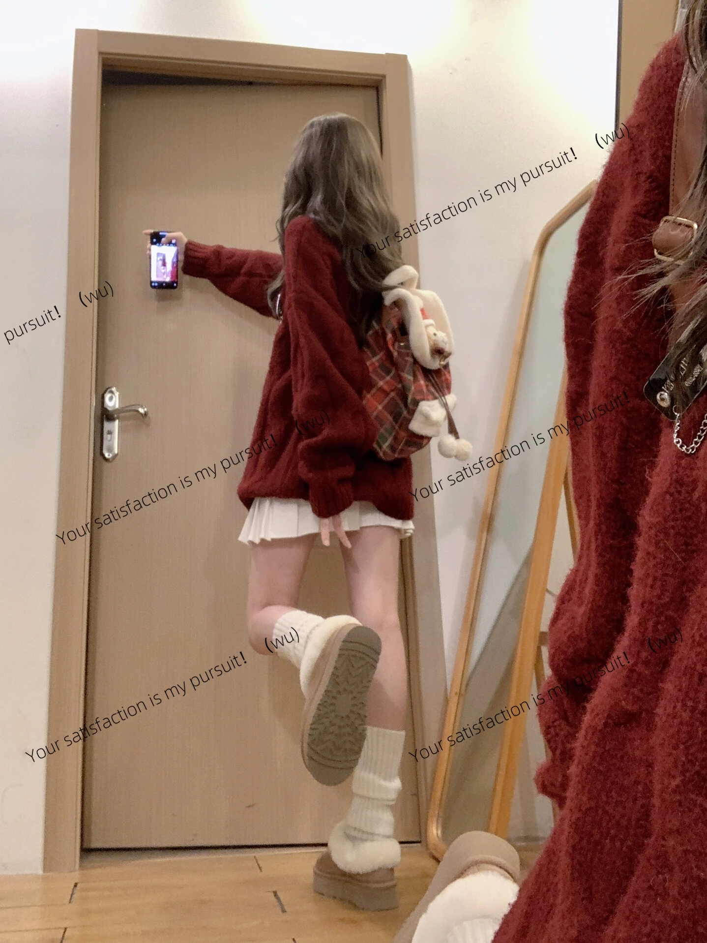 

Американский простой новогодний красный свитер, женский осенне-зимний новый свободный вязаный свитер, ленивый ветровой топ