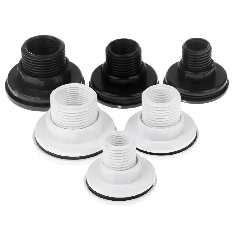 Juntas de tanque de agua de doble hilo femenino de PVC, accesorios de riego de jardín de 1/2, 3/4, 1 pulgada, conector de tanque de peces, 1 ud.