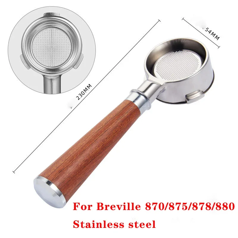 54MM 3 oren Bodemloze Filterhouder Geschikt voor Breville Sage/870/875/878/880 Rvs koffie Gemodificeerde Handvat Filter Tool