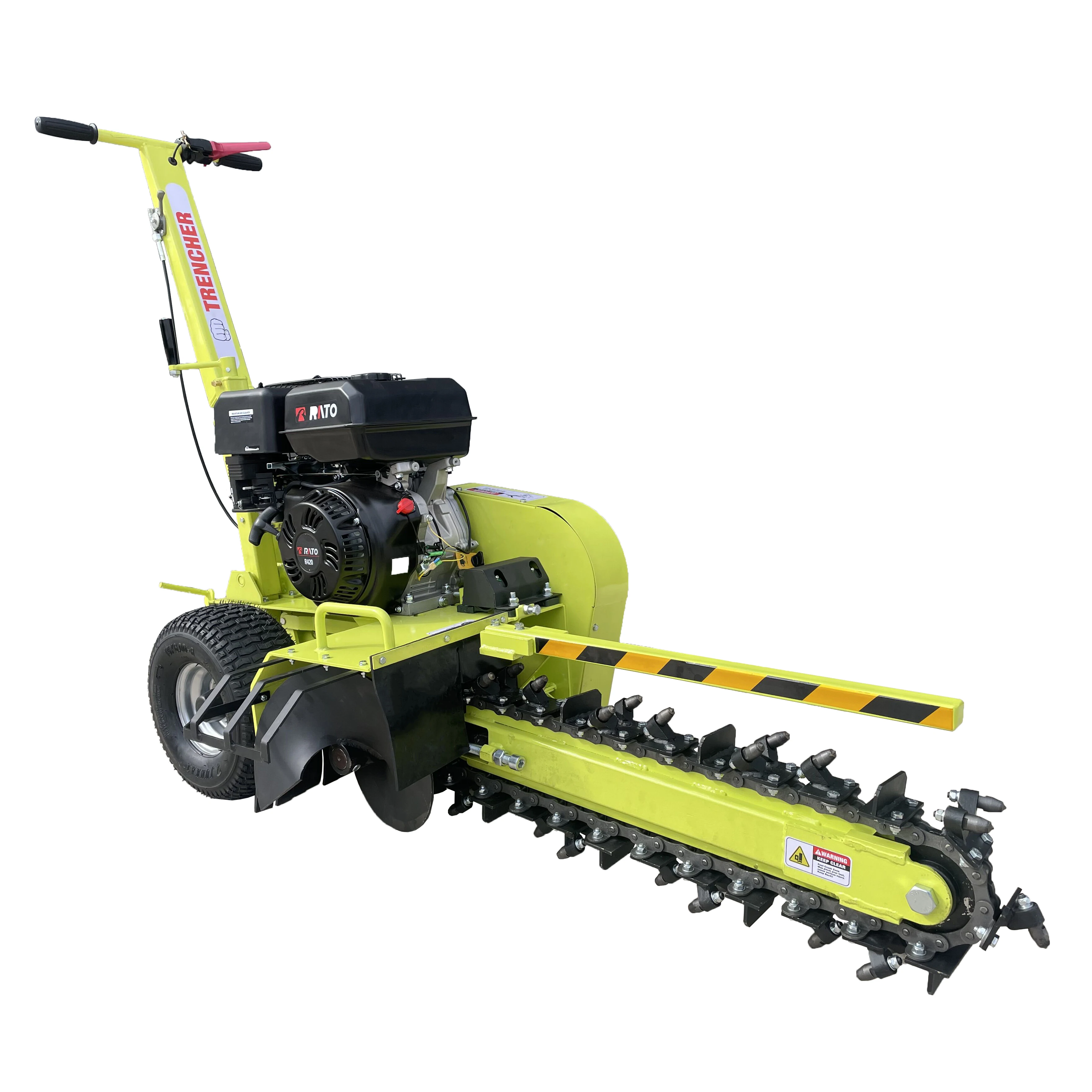 15HP Self-propelled Chain Trencher 600mm Digging Depth Mini Walk Behind Ditcher Machine For Farm Irrigation Cable Pipeline