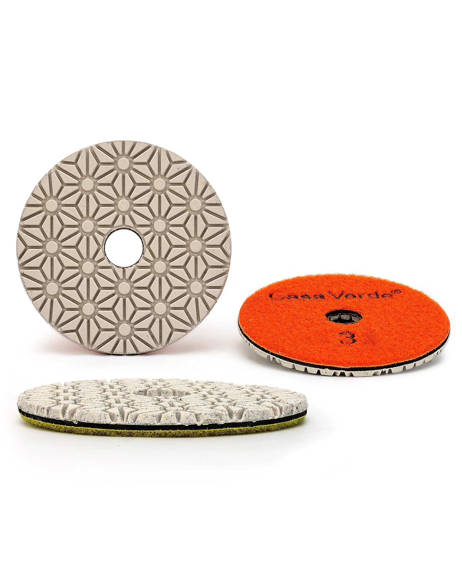 Casaverde 4Inch Diamond Polishing Pads 100mm Granite Diamond Pads Dry or Wet for Granite Marble