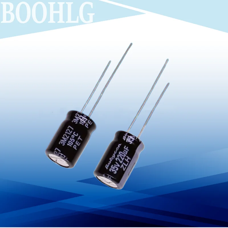 10pcs Imported aluminum electrolytic capacitor 35v 220uf 8x11 Japanese high frequency, low resistance and long service life