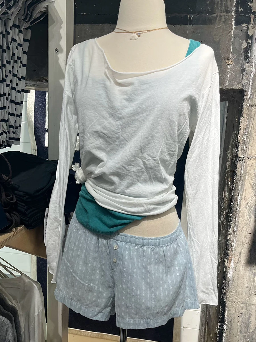 Thin Cotton Long Sleeve Tees Women Autumn New Casual Simple All-match Crew Neck Tshirt Tops Sweet Basic White Smock T-shirts Y2K