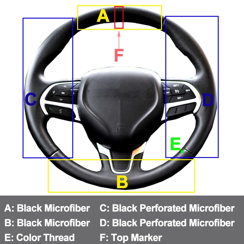 Car Auto Steering Wheel Cover Wrap For Chrysler 200 2015 2016 2017 Hand Sewing Stitching Braid On Steering-Wheel Protector