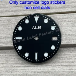 custom watch logo transfer gold metal dial sticker small silver brand label personalized mini 3D DIY name carve flat thin raised