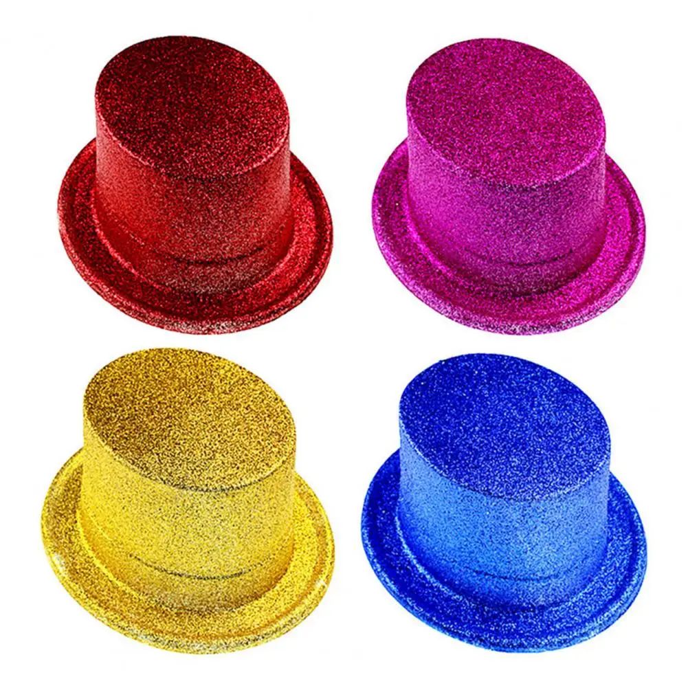Sparkling Glitter Top Hat for Parties Shiny Glitter Top Hats for Adults Kids Colorful Dress Up Party Hats Sequin for Adults