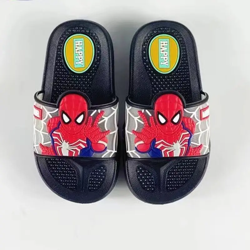 Summer Children Cartoon Spiderman Print Baby Boy Girl Slippers Kids Antiskid Soft House Slipper Indoor Outdoor Beach Shoes 22-35