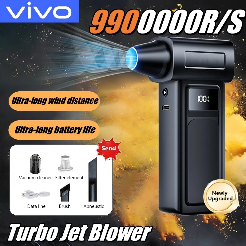 

VIVO 990000RPM Turbo Jet Blower Electric Powerful Air Blower Portable Dust Cleaner USB Charging Brushless Jet Blower 10000mAh