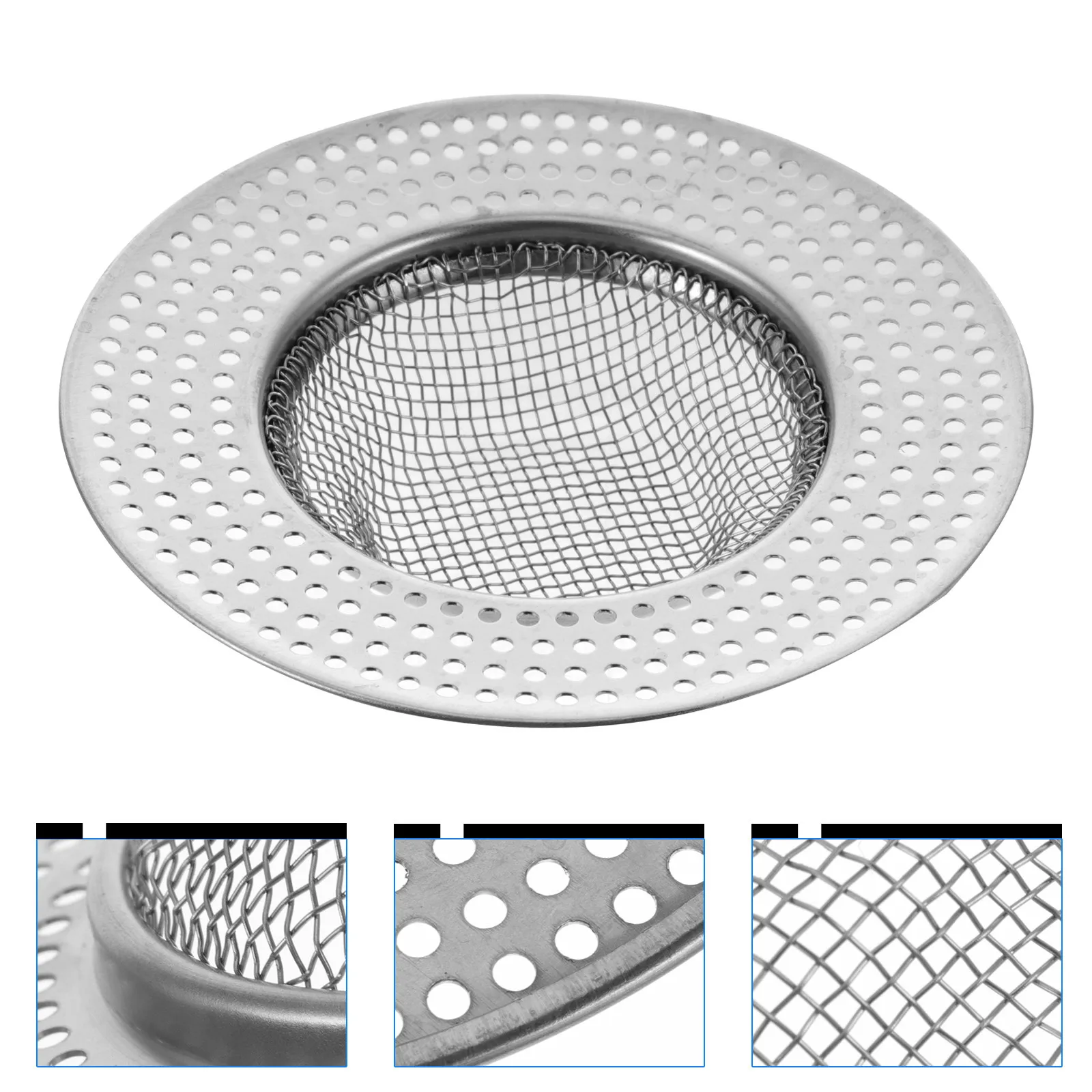 

Фильтр для душевого слива из нержавеющей стали, сетка для сбора волос, антикоррозийная крышка для напольного слива, круглая конструкция, легко чистящийся фильтр для ванной комнаты