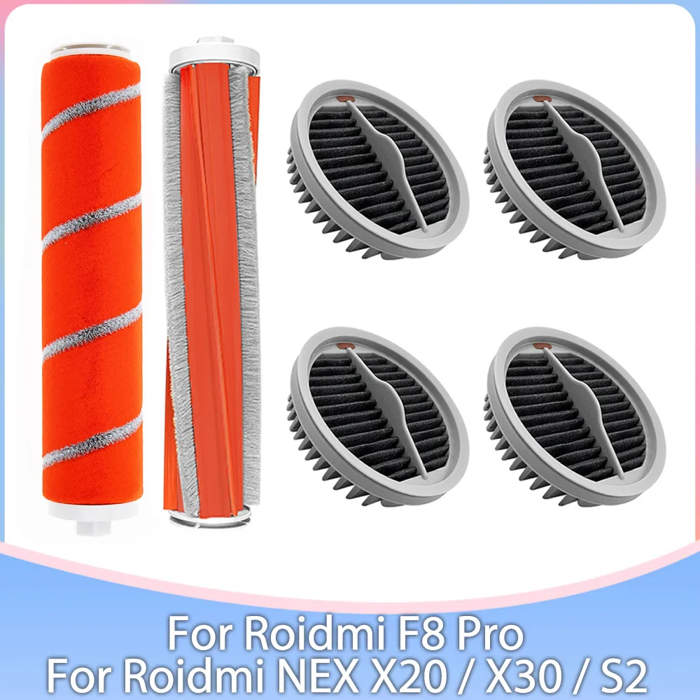 Compatible For Xiaomi Roidmi F8 Pro, NEX X20 X30 S2 Vacuum Cleaner Spare Parts Main Roller Brush Hepa Filter Accessories