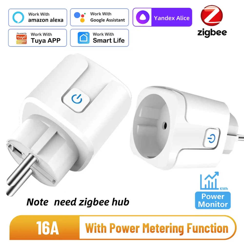 Tuya Zigbee 3.0 Smart Plug 16/ 20A Socket Smart Home Power Metering Outlet Smart Life APP Remote Control For Alexa Google Home