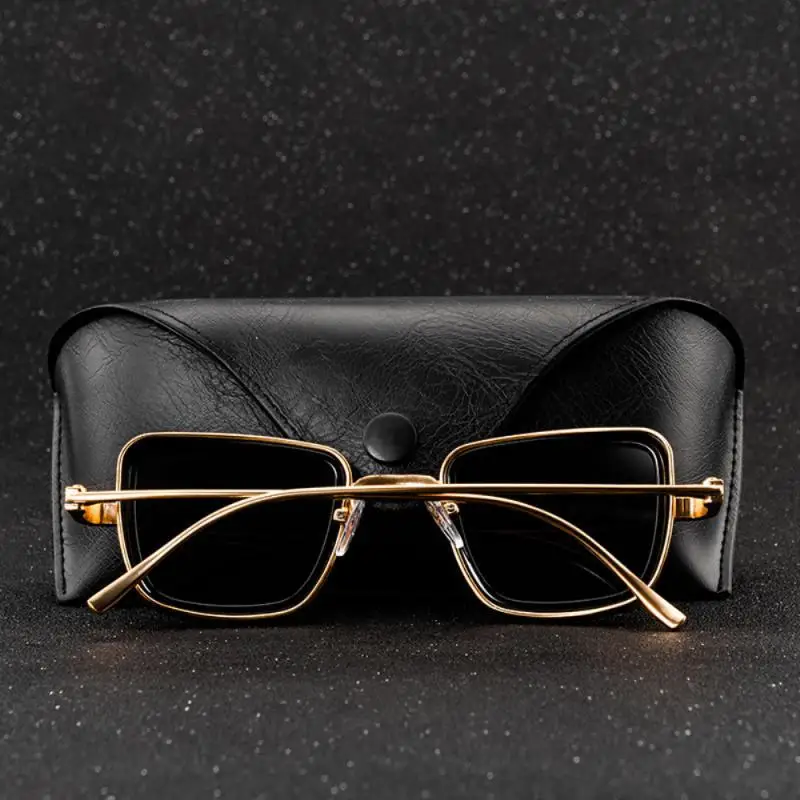 Retro Punk Metal Sunglasses Men Square Eyewear Trendy Glasses Vintage Shades Women Street Photo Party Eyeglass Driving Goggles