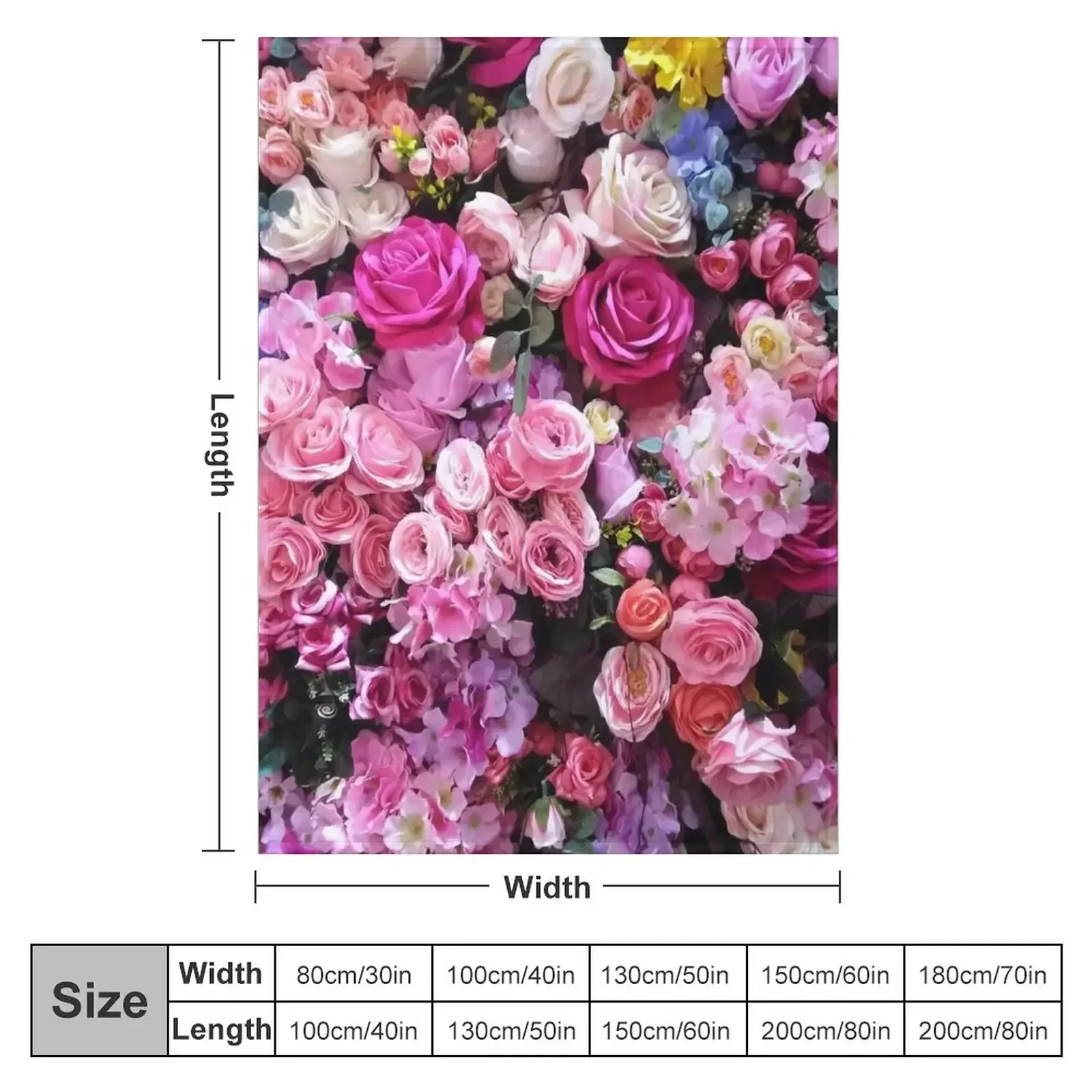 Pink and Red Roses Throw Blanket couch cozy soft plush fuzzy picnic outdoor blanket