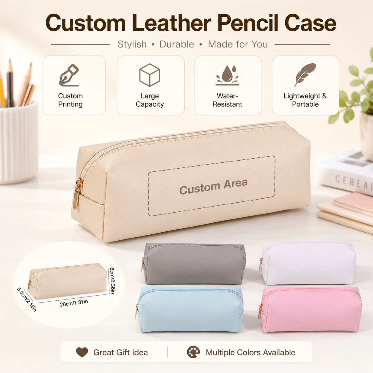 Custom PU Leather Pencil Case - Stationery Office review and price