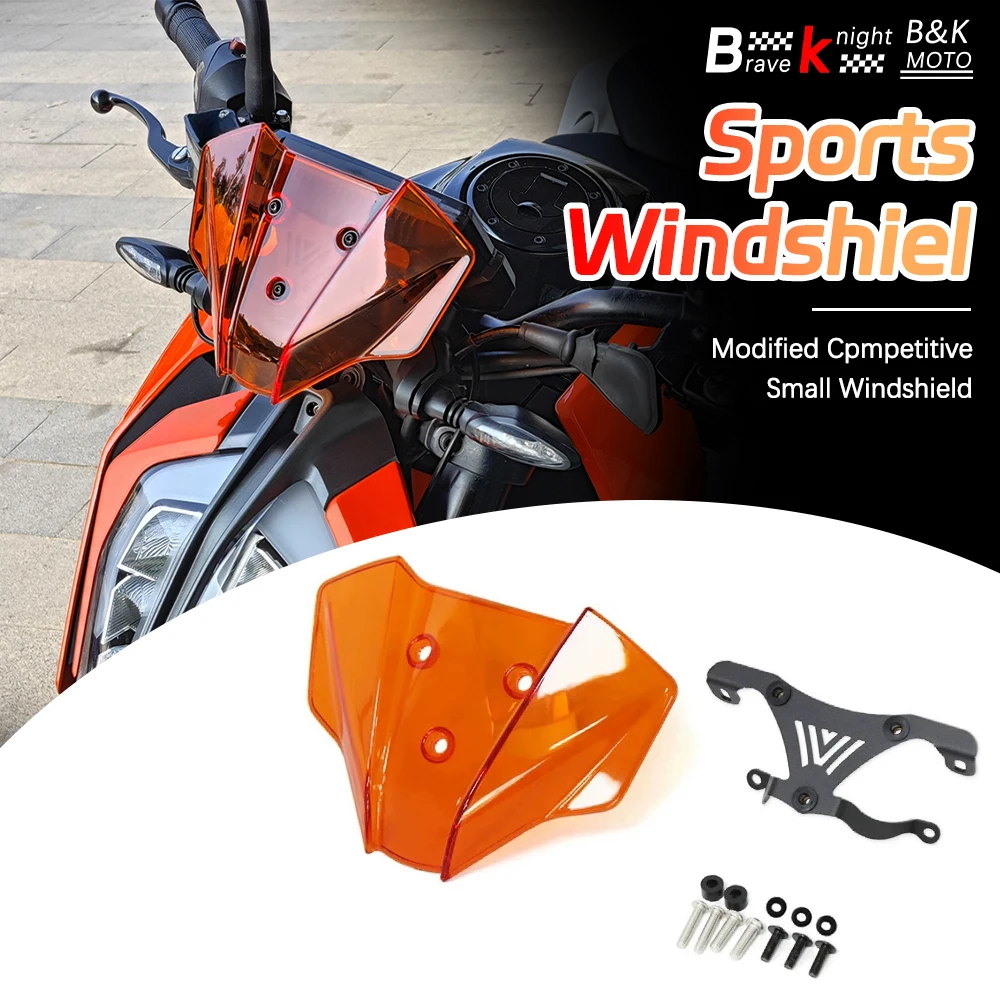 

125 390 лобовое стекло мотоцикла, дефлекторы ветра, защита для Duke 125/Duke 390 2017-2024