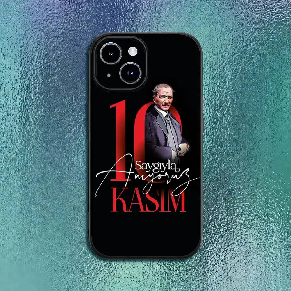 Casing HP M-Mustafa Kemal A-Ataturk S-Signature Untuk IPhone 17 12 13 14 15 16Pro Max Plus Classic hitam soft shell