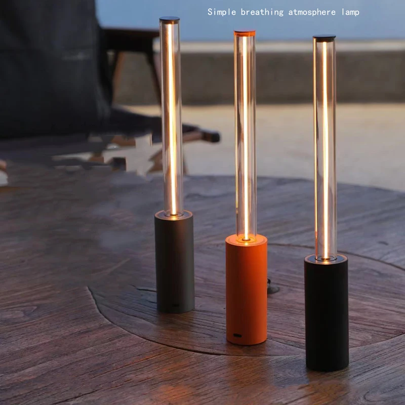 Modern Minimalist Ambient Breathing Light, Restaurant Bar Lamp, High-End Rechargeable LED Touch Bedside Night Light