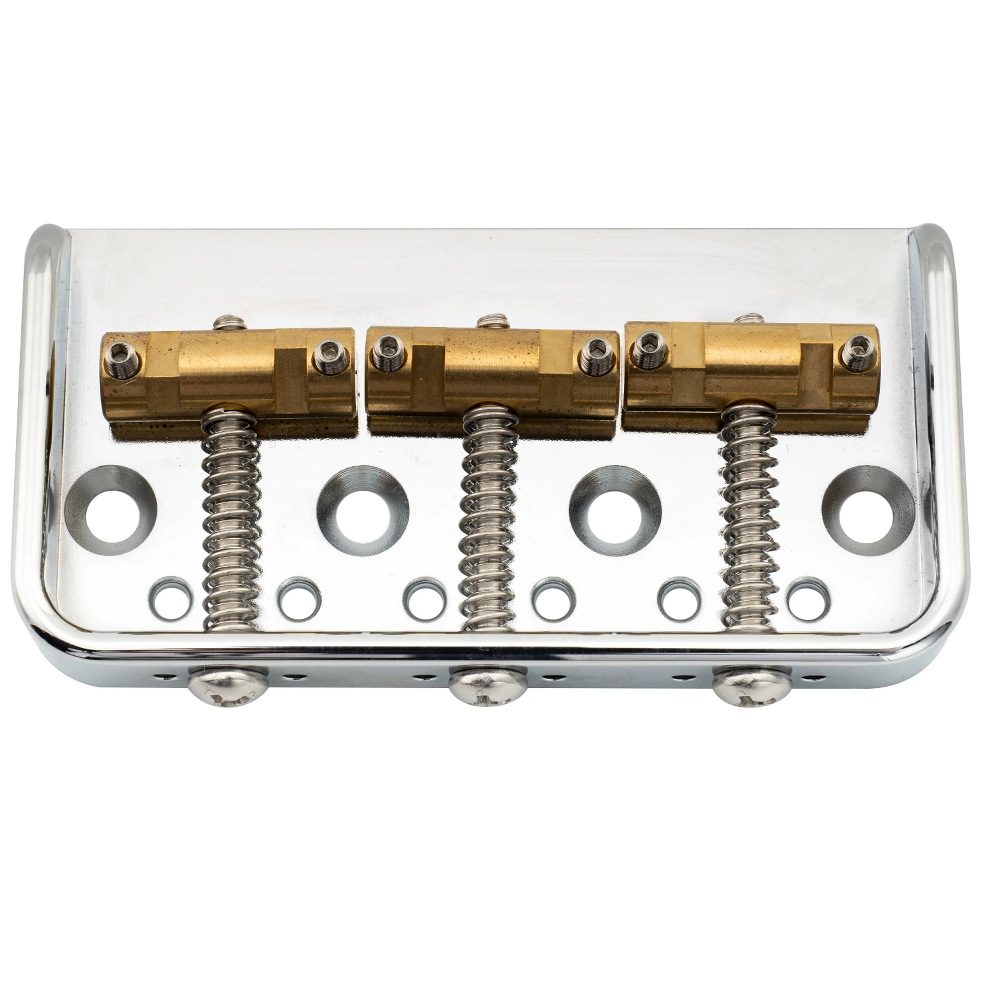 Musiclily Ultra 54mm String Spacing Full Solid Aluminum Short Plate with Brass Compensated 3-Saddle Vintage Tele Style Bridge