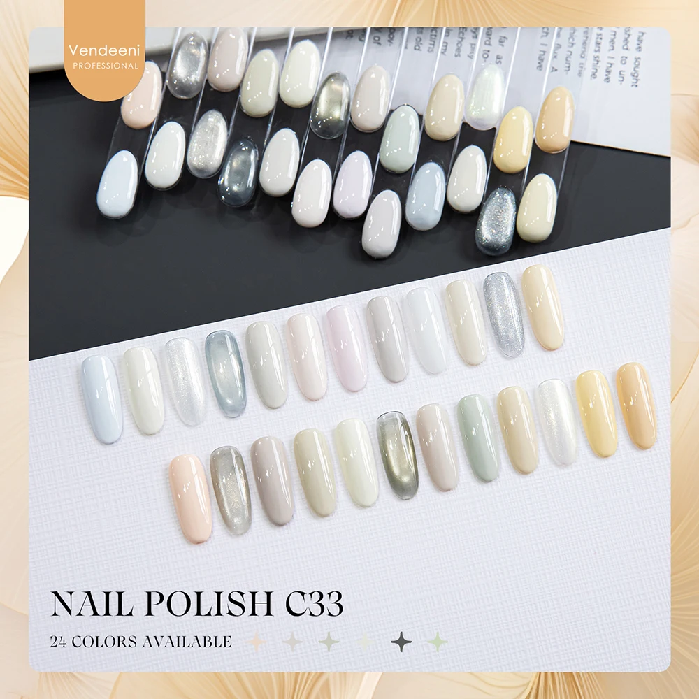 

Vendeeni 24 Colors/set Glitter Platinum Cat Eye Gel Nail Polish White Silver Crystal Magnetic Nail Varnish With Display