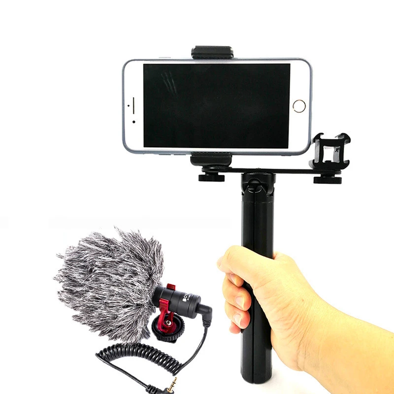 アルミニウム製カメラシューズアダプター,トリプルコールドシューズ,LEDライトモニター,マイク,フラッシュビデオ