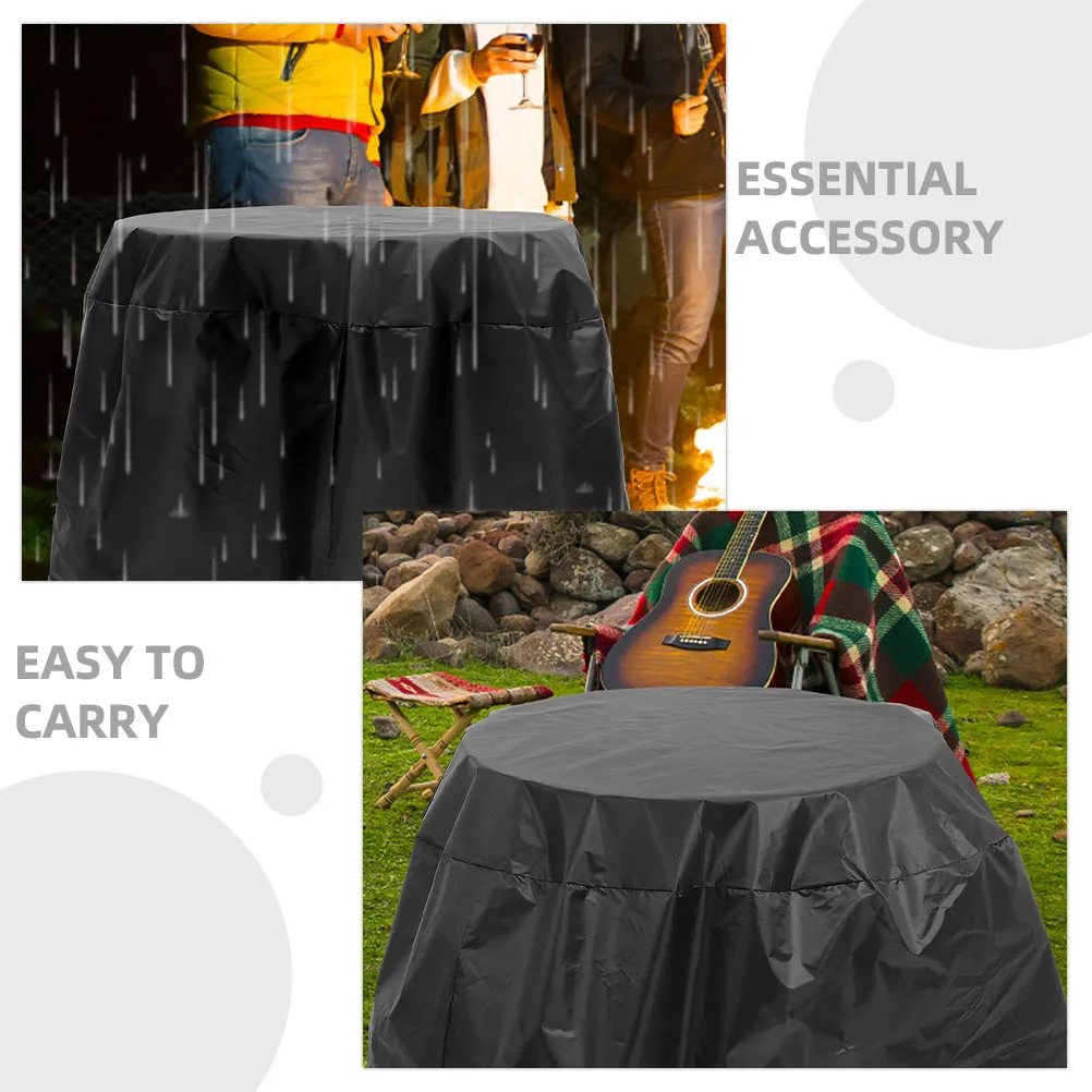 Waterproof BBQ Grill Cover 210D Heavy Duty Round Outdoor Barbecue Protector for Patio Camping All Weather