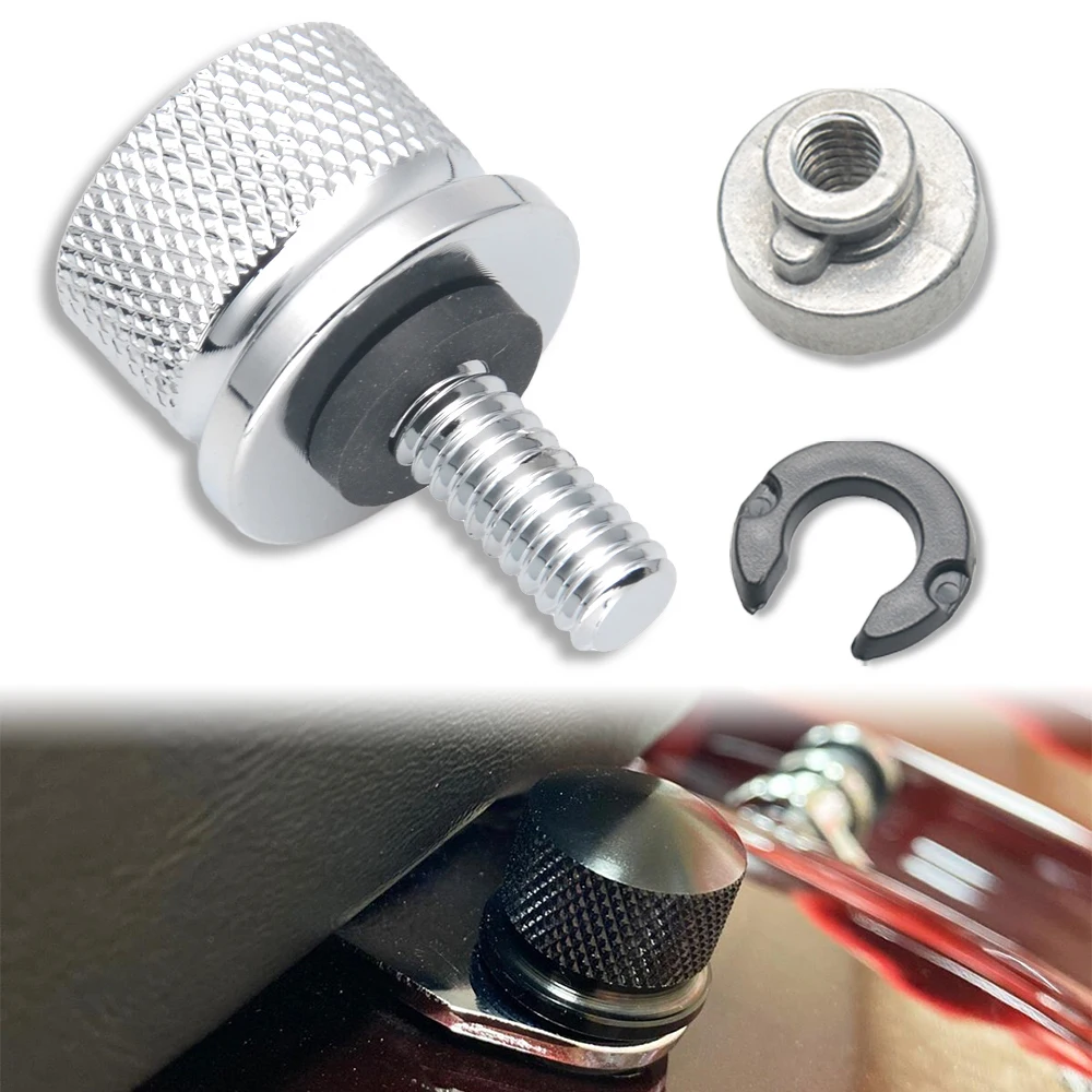 Chrome Aluminum Motorcycle Seat Bolt Screw Nut Tab Cover For Harley Touring Road King Street Glide Softail Dyna Sportster 1200
