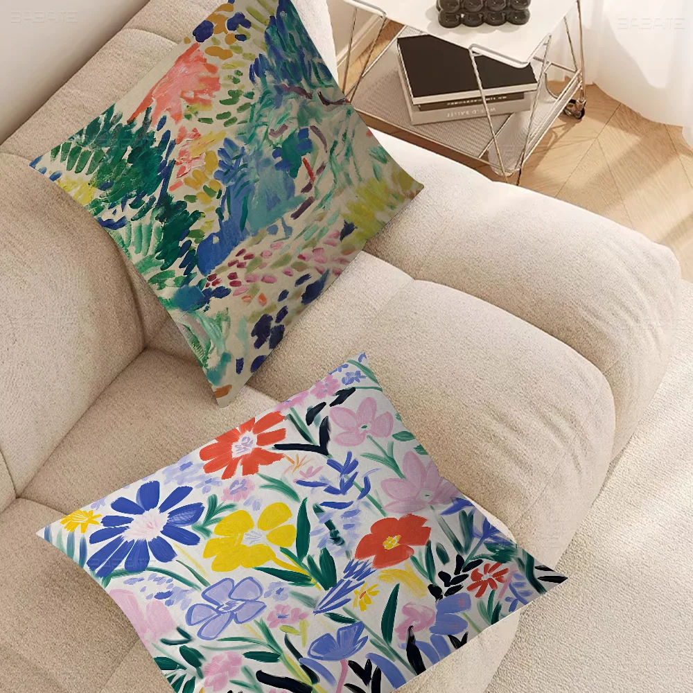 Henri Matisse Abstract Wall Art Flower Market Colour Cushion Cover Decorative Pillow Sofa Home Decor Case Pillow Cases