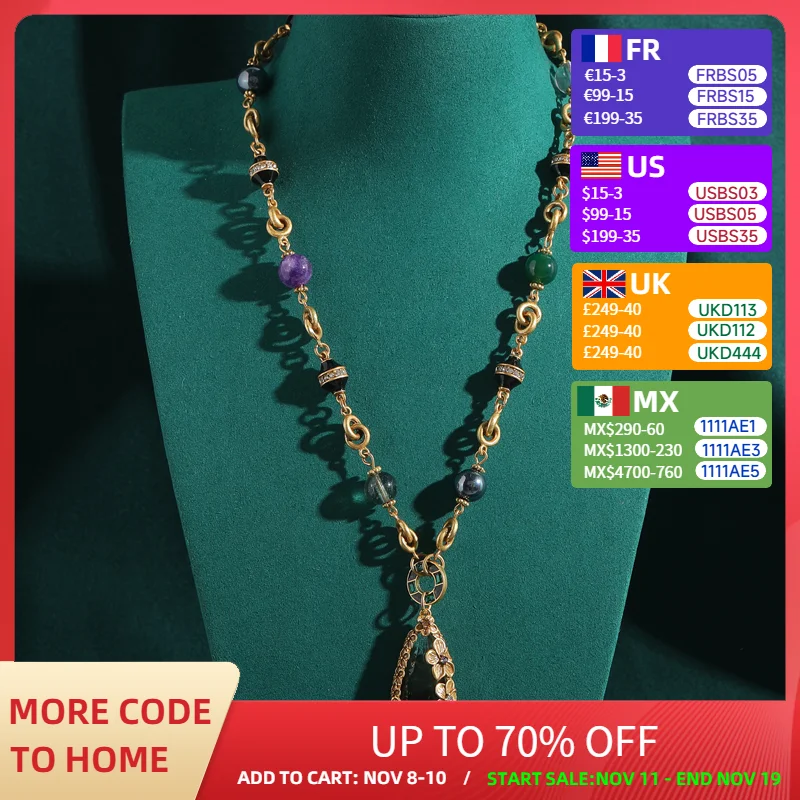 

Vintage Water Droplet Pendants And Necklaces Antique Gold Color Flower Wedding Crystal Jewelry For Women Accessories 2025 Trendy