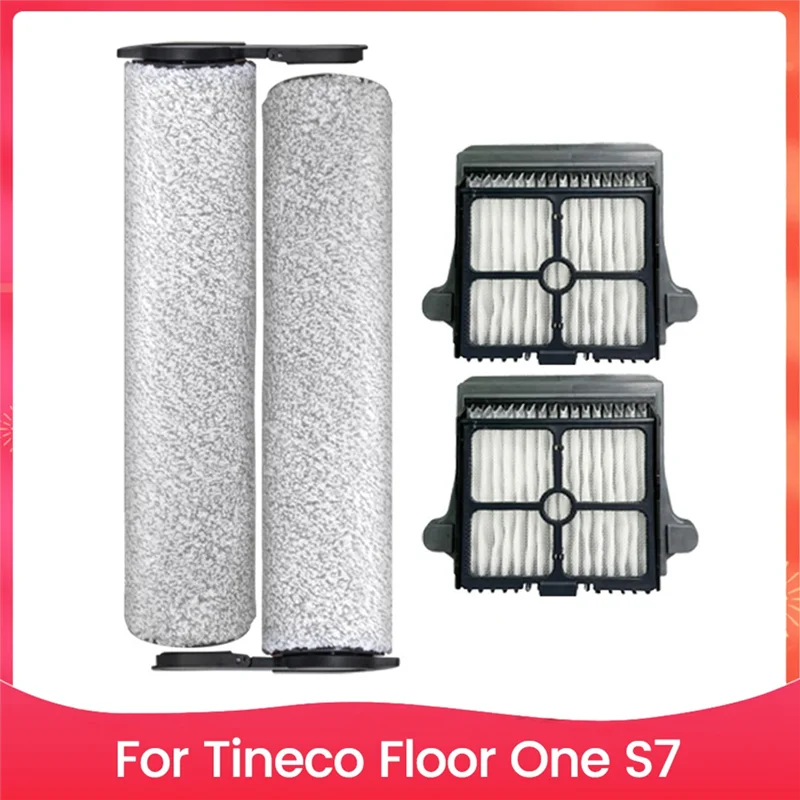 Roller Fortineco Floor One S7 Steam Accessories Kit Roller Spare Parts Replacement HEPA Filters Roller Brush-Y48A