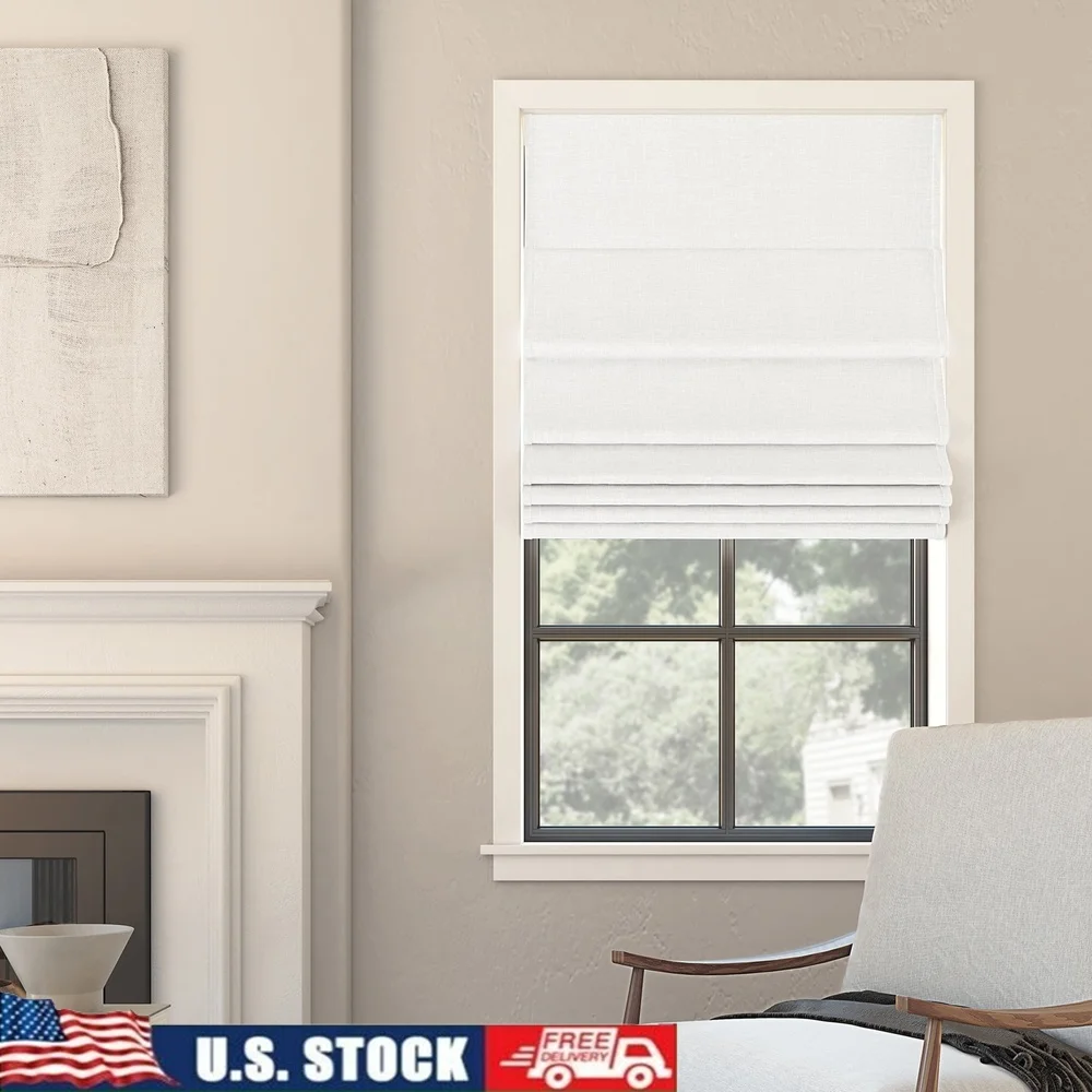 

Cordless Blackout Roman Shades Total Blackout Textured Fabric Noise Reduction Energy Efficient Thermal Properties Easy Mounting