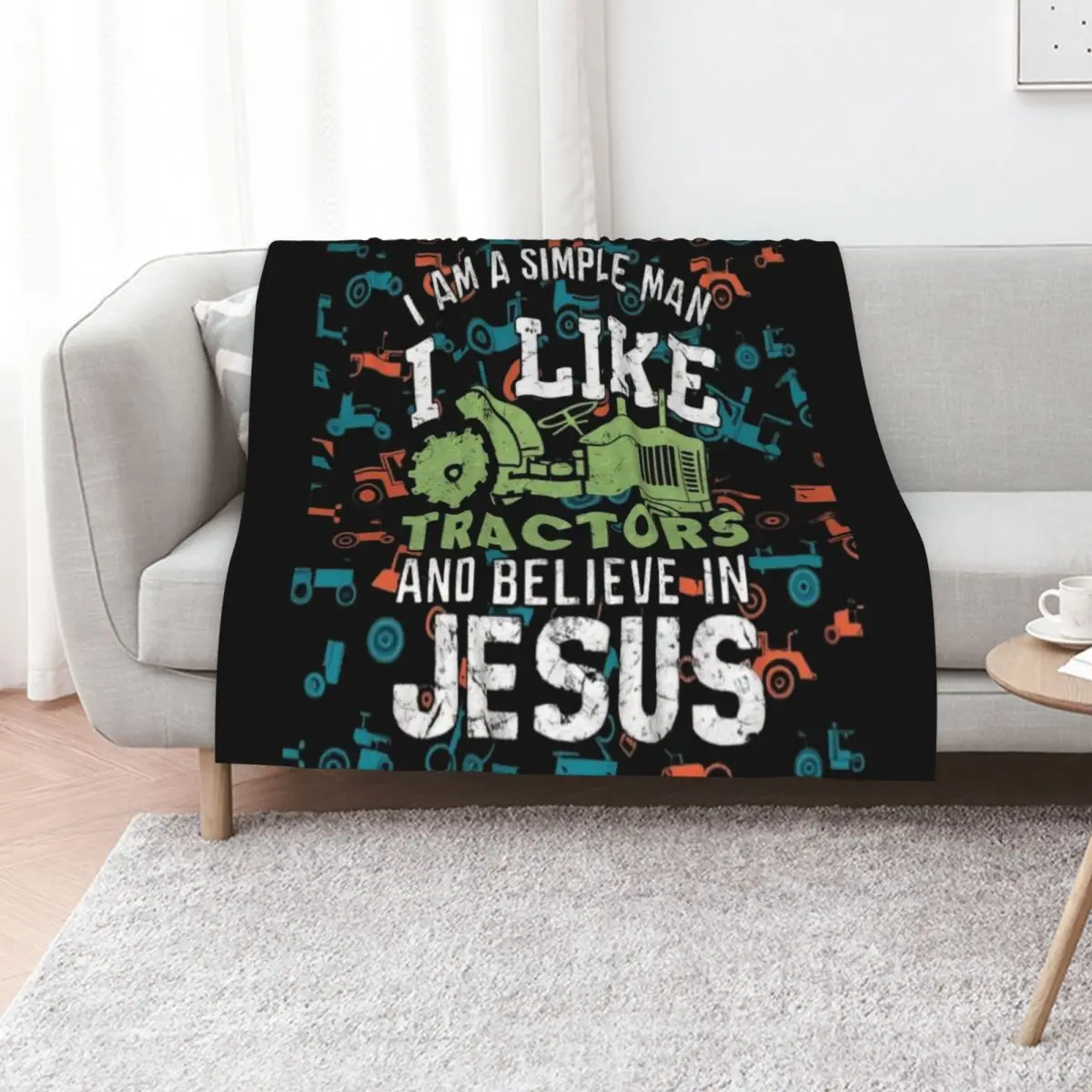 

I LIKE TRACTORS JESUS CHRISTIAN FARMER. FARMERS Throw Blanket wednesday For Decorative Sofa Heavy Thins Blankets