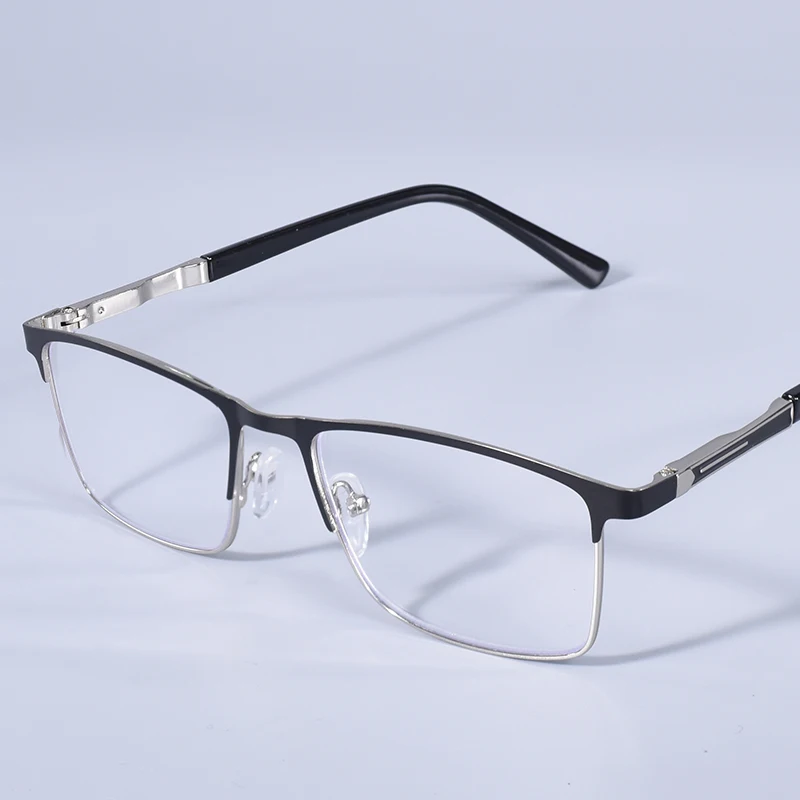 Mode Große Rahmen Quadratische Lesebrille Doppel Farbe Brillen Für Männer Mit Frühling Scharnier + 125 + 175 + 225 + 275